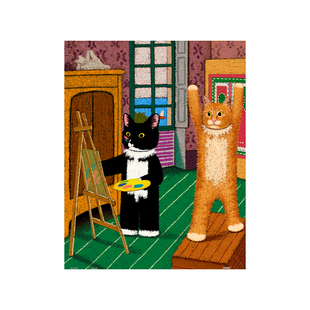 3D-JP牛牛斯顿系列平面拼图卡通500片为九头身超模橘作画H4164