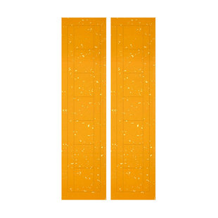 志道堂蜡染宣纸烫金七言方格对联黄色孔雀蓝米黄色仿古洒金半生半