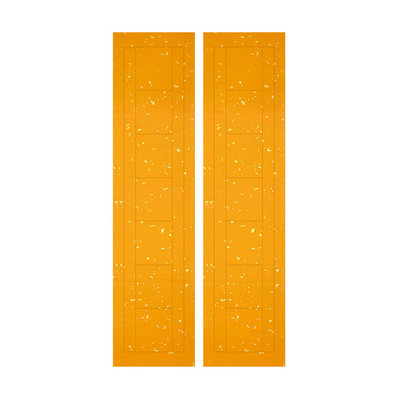 志道堂蜡染宣纸烫金七言方格对联黄色孔雀蓝米黄色仿古洒金半生半