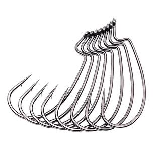 曲柄钩宽腹加强细条海钓鲈鳜鱼倒钓卡罗德州钓组软饵微物路亚鱼钩