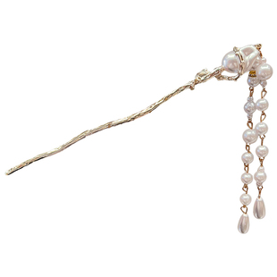 新中式珍珠流苏发簪女2026新款高端发钗复古旗袍配饰国风盘发簪子