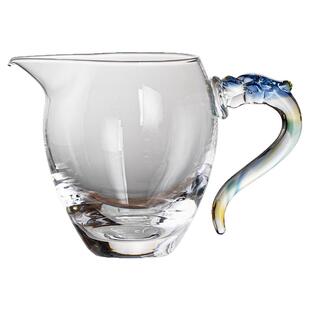 祥瑞龙把七彩厚底水晶玻璃公道杯加厚透明耐热家用分茶器茶海