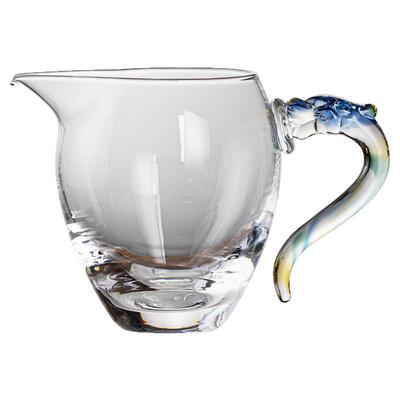 祥瑞龙把七彩厚底水晶玻璃公道杯加厚透明耐热家用分茶器茶海
