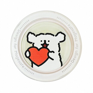 线条小狗马尔济斯主题Magsafe磁吸气囊手机支架磨砂半透明可定制