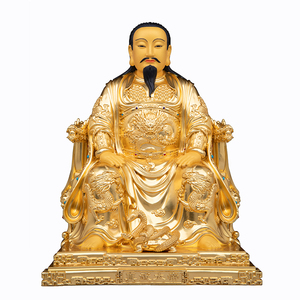 全铜贴金玄天上帝神像真武大帝北帝荡魔天尊玄武祖师铜像供奉摆件
