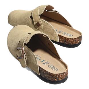 全真皮软木包头半拖鞋女夏外穿配裙子凉拖一脚蹬超火增高勃肯鞋子