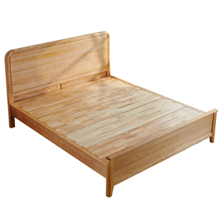 一林半舍北欧白蜡木全实木主卧1.8米双人婚床现代简约榫卯实木床