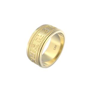 老师傅手工好物18K黄金六字真言戒指环法器珠宝设计订做材质自选