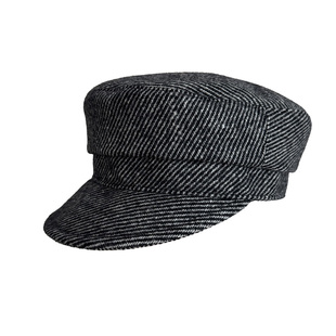 omububu羊毛平顶帽子报童帽男女秋冬保暖画家帽显脸小复古八角帽