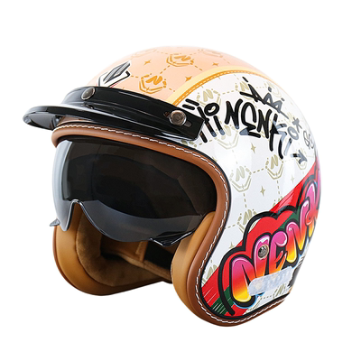 NENKI复古电摩托车头盔女骑行机车头盔男四分之三盔巡航盔3C认证