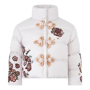 TCH 新中式盘扣立领白鸭绒保暖洋气儿童羽绒服国风外套秋冬新款