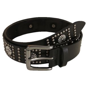 朋克铆钉皮带民族风花朵家纹方扣头暗黑破碎感y2k亚文化配饰腰带