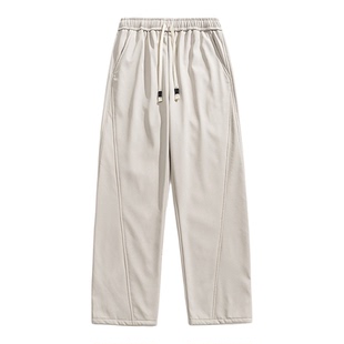 WASSUP羊羔绒棉裤男女冬季加绒加厚直筒休闲裤宽松保暖防寒长裤子