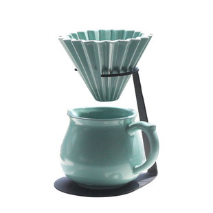 MINNAN手冲咖啡器具陶瓷折纸滤杯适用V2W185大号蛋糕滤纸专用滤杯