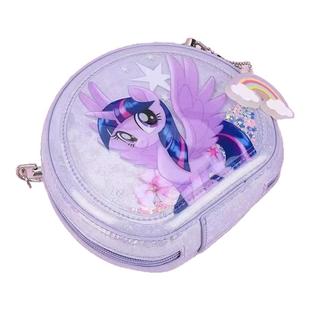 正版小马宝莉儿童斜挎包女童手提包流沙毛绒小包碧琪紫悦女孩包包