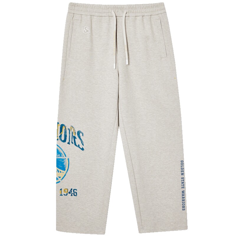 杰克琼斯秋季男装休闲裤卫裤NBA联名版型金州勇士队涂鸦22611D010