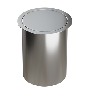 台面嵌入式不锈钢垃圾桶盖圆形盖家用厨房橱柜配件摇盖洗手间翻盖