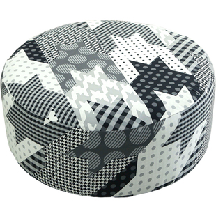 2025圆形沙发脚踏套罩千鸟格换鞋凳试穿榻榻米蒲团坐墩独个单人座