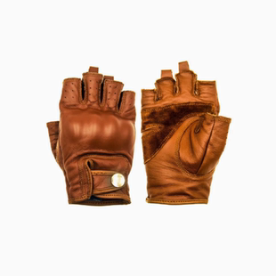 MR MOTOR摩托车复古真皮机车雀幸手套防摔骑行透气半指男女秋夏季