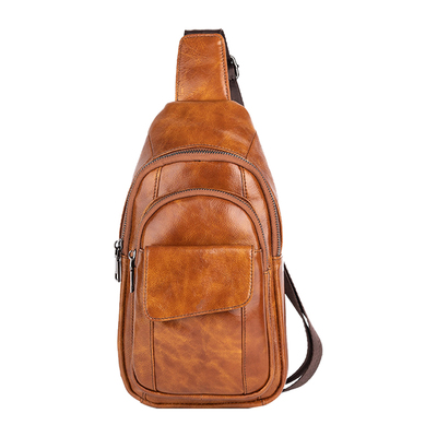 真皮胸包头层牛皮单肩斜挎包背包