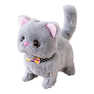 玩具猫走路会叫仿真会动的猫咪小动物有声音电动儿童女孩宠物发声