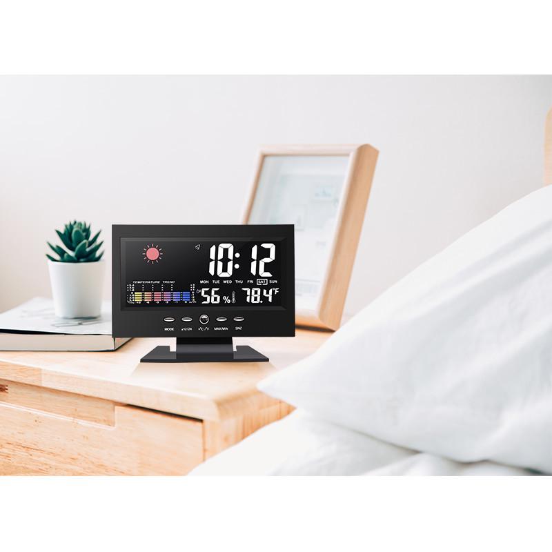 SNKOL数显电子数字干湿温度计室内温湿度计家用台式温度表带闹钟