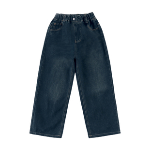 女童裤子春秋款2026新款儿童洋气休闲牛仔裤中大童百搭女孩阔腿裤