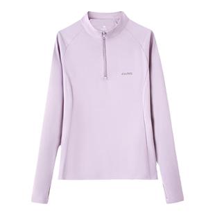骆驼运动上衣女长袖 紫色速干衣春秋季立领健身瑜伽服防晒长袖T恤