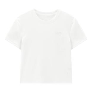 【商场同款】乐町简约字母修身短袖T恤夏季新款白色短袖C2CNF2117