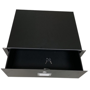 厂家定做航空箱配件2U标准机柜铁抽屉音响话筒功放收纳盒现货秒发