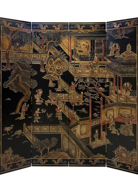 定制中式复古屏风可折叠移动折屏