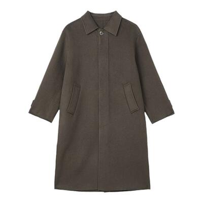 巴尔马肯绵羊毛双面尼大衣