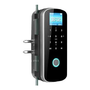 办公室玻璃门指纹锁免开孔密码刷卡门禁锁半导体指纹APP手机开锁