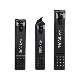 高端指甲剪刀套装家用单个黑色指甲钳剪款男士斜尖口脚指甲刀工具