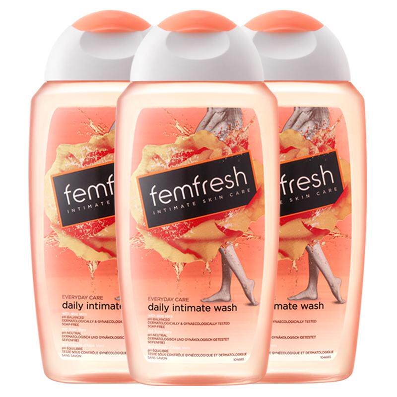 【自营】英国femfresh芳芯女性私处洋甘菊日常护理液滋润250ml*3