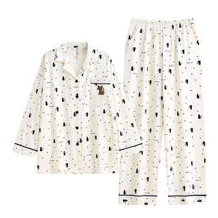 家乐芬睡衣女款春秋款秋季莫代尔长袖家居服春季春装薄款大码套装