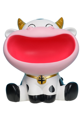 网红精品客厅卡通可爱奶牛摆件钥匙摆放台装饰创意家居饰品收纳盒