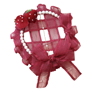 lolita发夹头饰女山丘上的草莓花手作小物配饰原创设计洛丽塔发饰