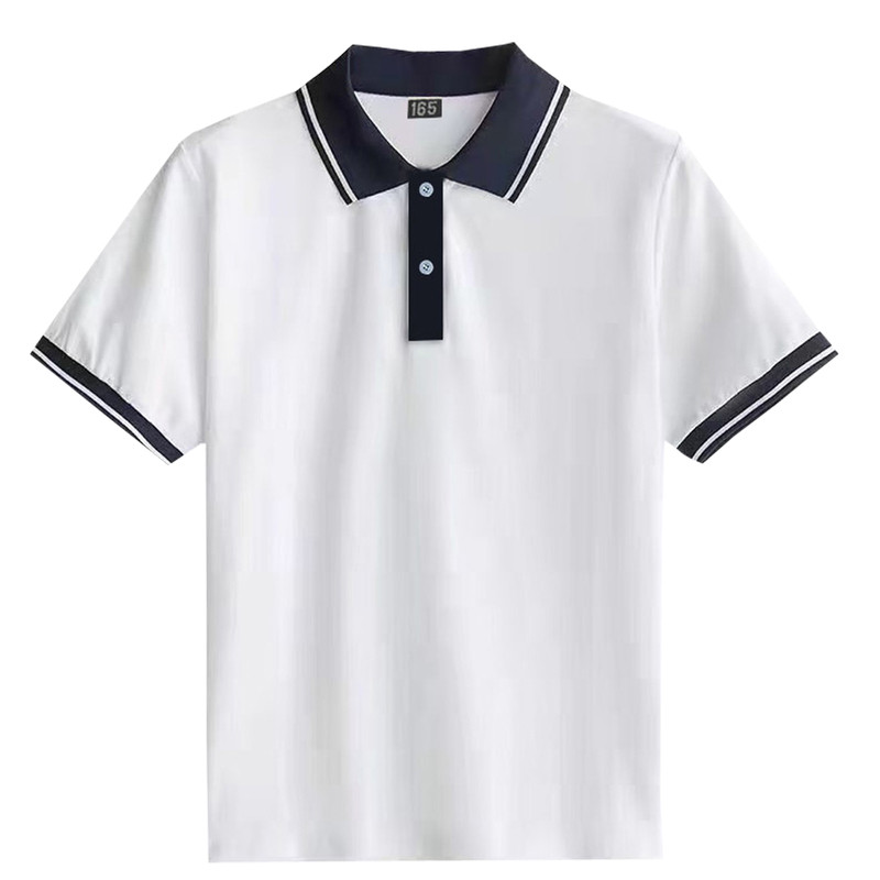 小学生纯棉POLO衫校服运动短袖T恤纯色宽松透气男女初中高中班服