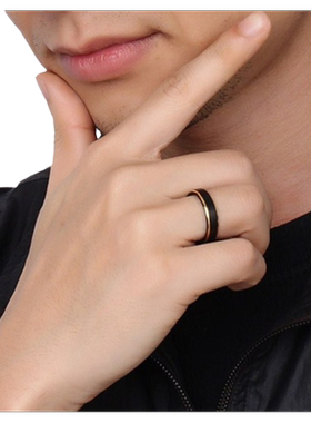 轻奢简约潮男女钨金戒指情侣对戒