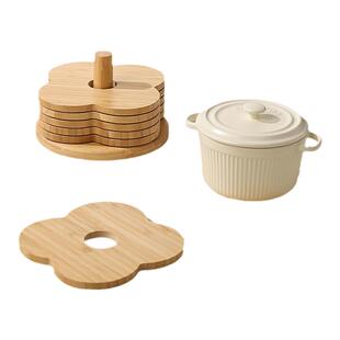 创意竹子隔热垫新中式餐桌防烫垫砂锅垫实木碗垫汤盆垫盘垫原木风