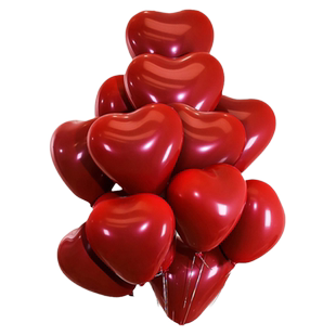 石榴红色心形气球爱心桃型求爱表白汽球乳胶生日婚庆套餐结婚装饰