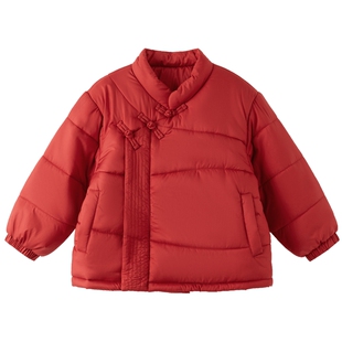 papa爬爬冬季棉服男女童夹棉外套三防新年中式上衣