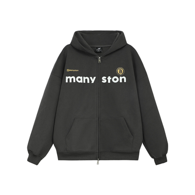 MANYSTON美式休闲情侣开衫卫衣男