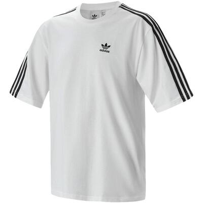 滔搏adidas阿迪达斯三叶草男子三条纹经典宽松运动休闲T恤IZ2474