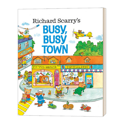 英文原版绘本 Richard Scarry Busy  Busy Town 斯凯瑞金色童书 忙忙碌碌镇 精装大开本 英文版 进口英语原版书籍儿童外文书