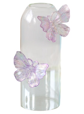 原创设计彩色立体蝴蝶玻璃花瓶