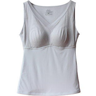 香月明美女秋冬双层加厚保暖背心带文胸垫托胸收副乳打底美背内衣