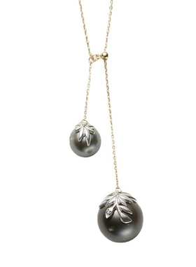 天然黑珍珠纯银女项链