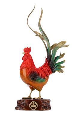 大吉大利公鸡摆件酒柜工艺品黄铜